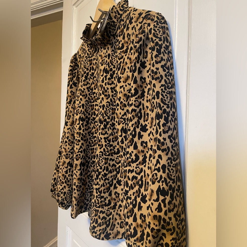 NWT J.Crew Tan and Black Leopard Print Blouse
